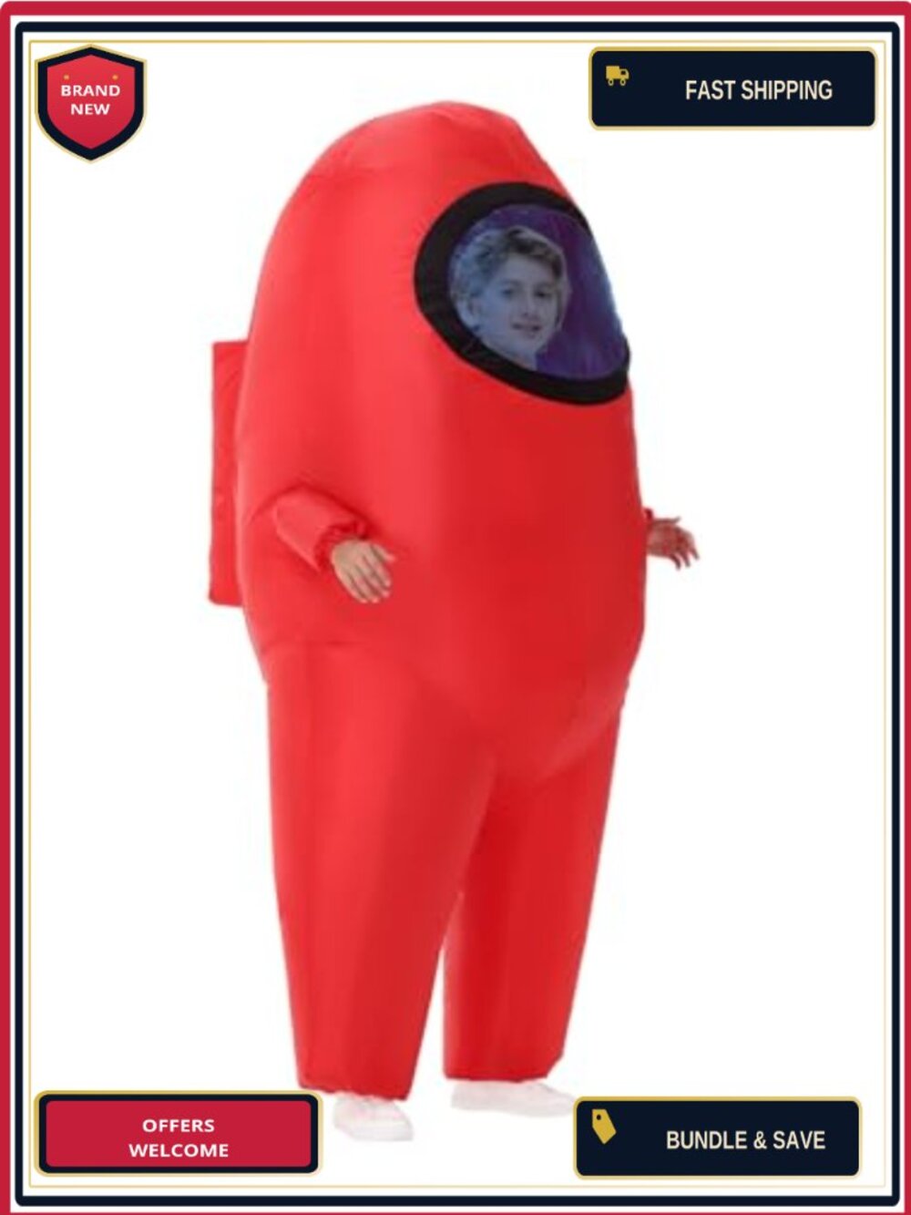 Kids Inflatable Astronaut Costume Blow Up Space Suit Halloween Cosplay